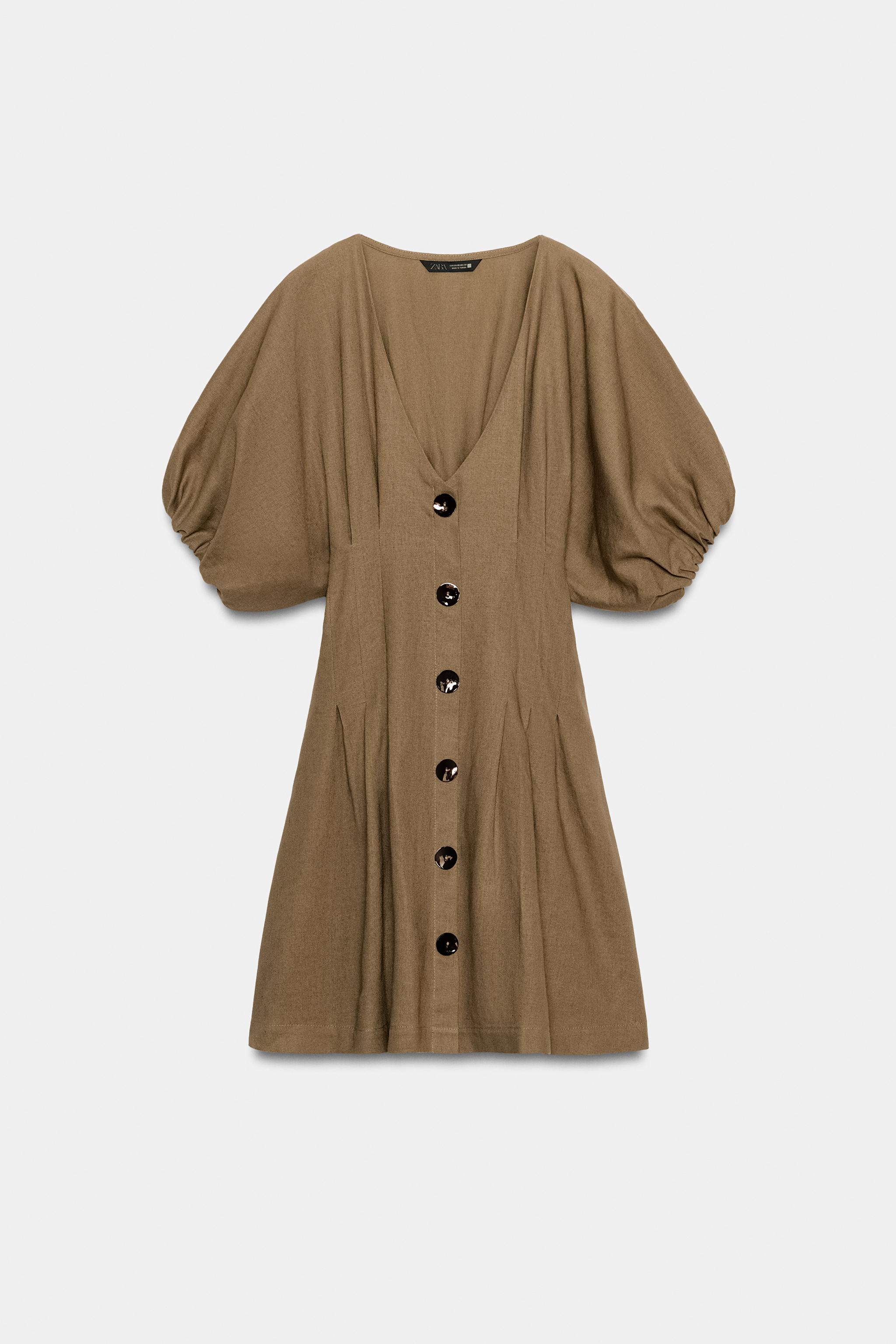 LINEN BLEND MINI DRESS
